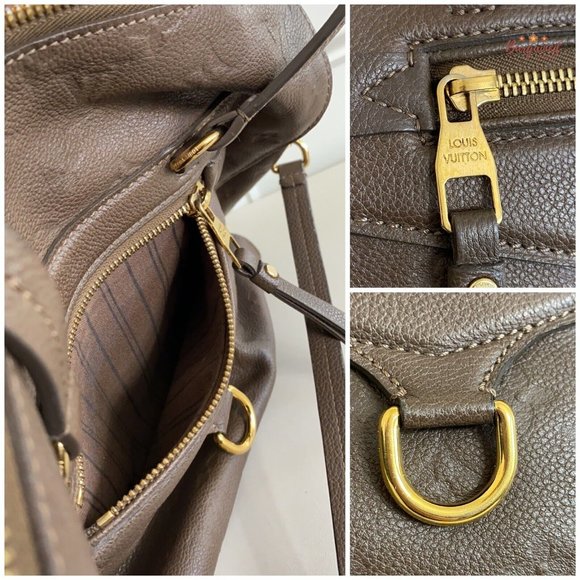 Authentic LOUIS VUITTON Dark Brown Monogram Empreinte Leather Bastille MM Bag - Picture 15 of 16